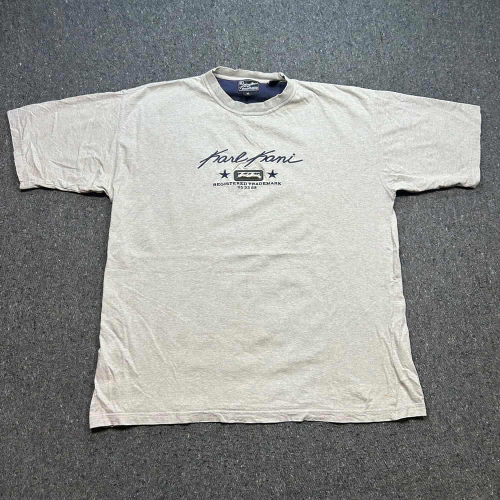 Karl Kani TShirt Sz XL Mens Gray Streetwear 90s Hip Hop Embroidered Logo Tee